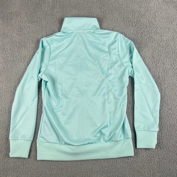 Adidas Pebble Beach Women's Medium Flash Aqua Textured Zip Layer Jacket IA3511 - Picture 13 of 13